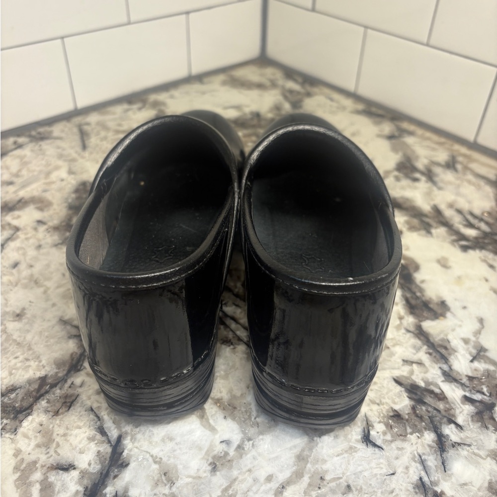 Women's DANSKO XP Black Leather professional Work clogs Shoes 39 - Picture 4 of 7